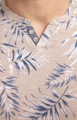 Tee-shirt Manches Courtes V Big Palm -Élégance Thiery Promos Boutique k tee shirt manches courtes v big palm at company BEIGE d 44