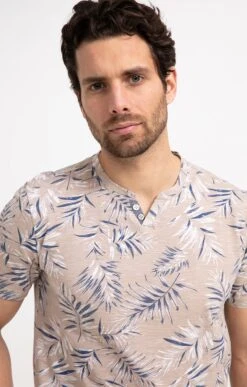 Tee-shirt Manches Courtes V Big Palm -Élégance Thiery Promos Boutique k tee shirt manches courtes v big palm at company BEIGE o 44