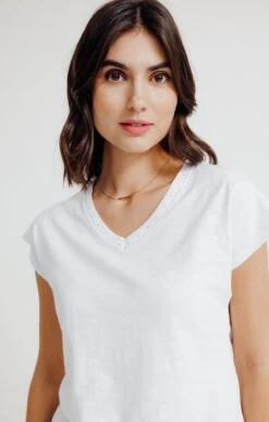 Tee-shirt Uni Manches Courtes -Élégance Thiery Promos Boutique k tee shirt uni manches courtes affinites BLANC d1 48