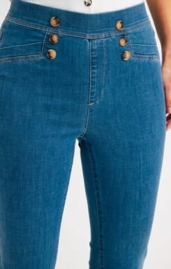 Tregging Jean Avec Détail Pont -Élégance Thiery Promos Boutique k tregging jean avec detail pont armand thiery femme BLEU d1 45