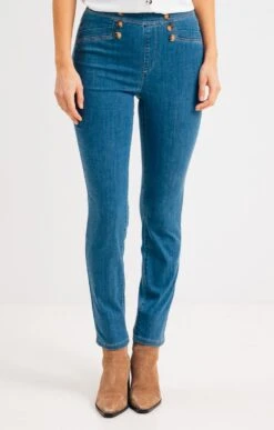 Tregging Jean Avec Détail Pont -Élégance Thiery Promos Boutique k tregging jean avec detail pont armand thiery femme BLEU o 45