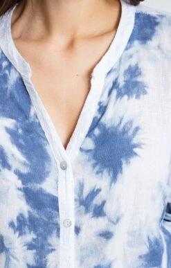 Tunique Imprimée Tie And Dye -Élégance Thiery Promos Boutique k tunique imprimee tie and dye armand thiery femme BLANC d2 48